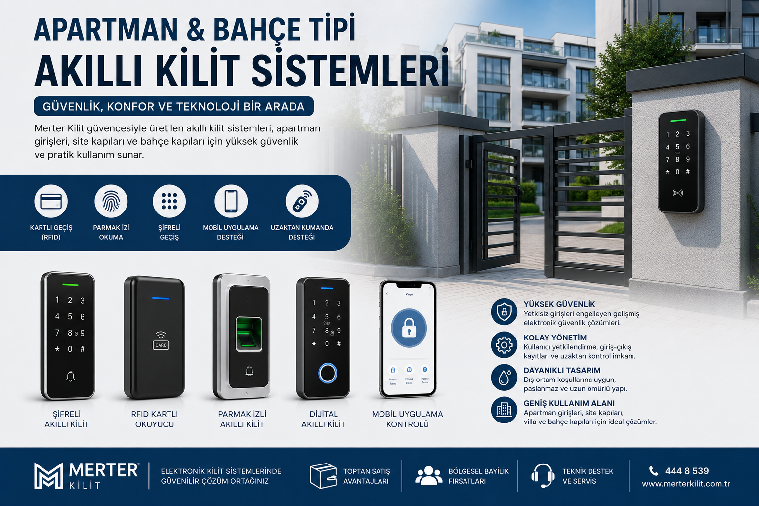 Apartman & Bahçe Tipi Akıllı Kilitler